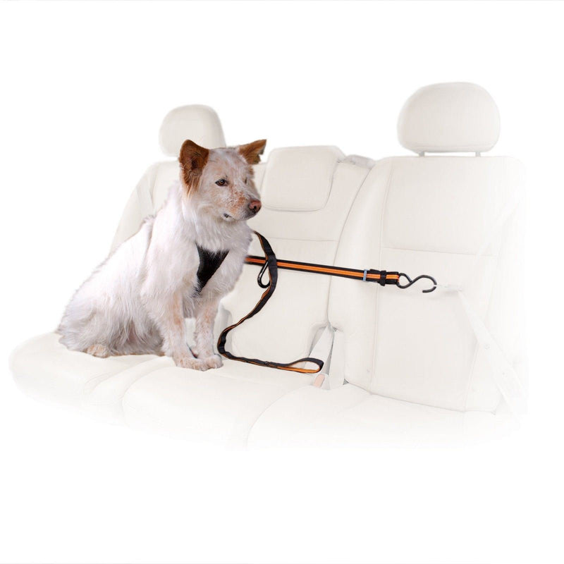 Kurgo Auto Zipline for Dogs Adjustable Dog Safety Belt Leash Pet Seat Belt Tether Reduce Distracted Driving Includes Dog Leash & Carabiner Clips 6 feet